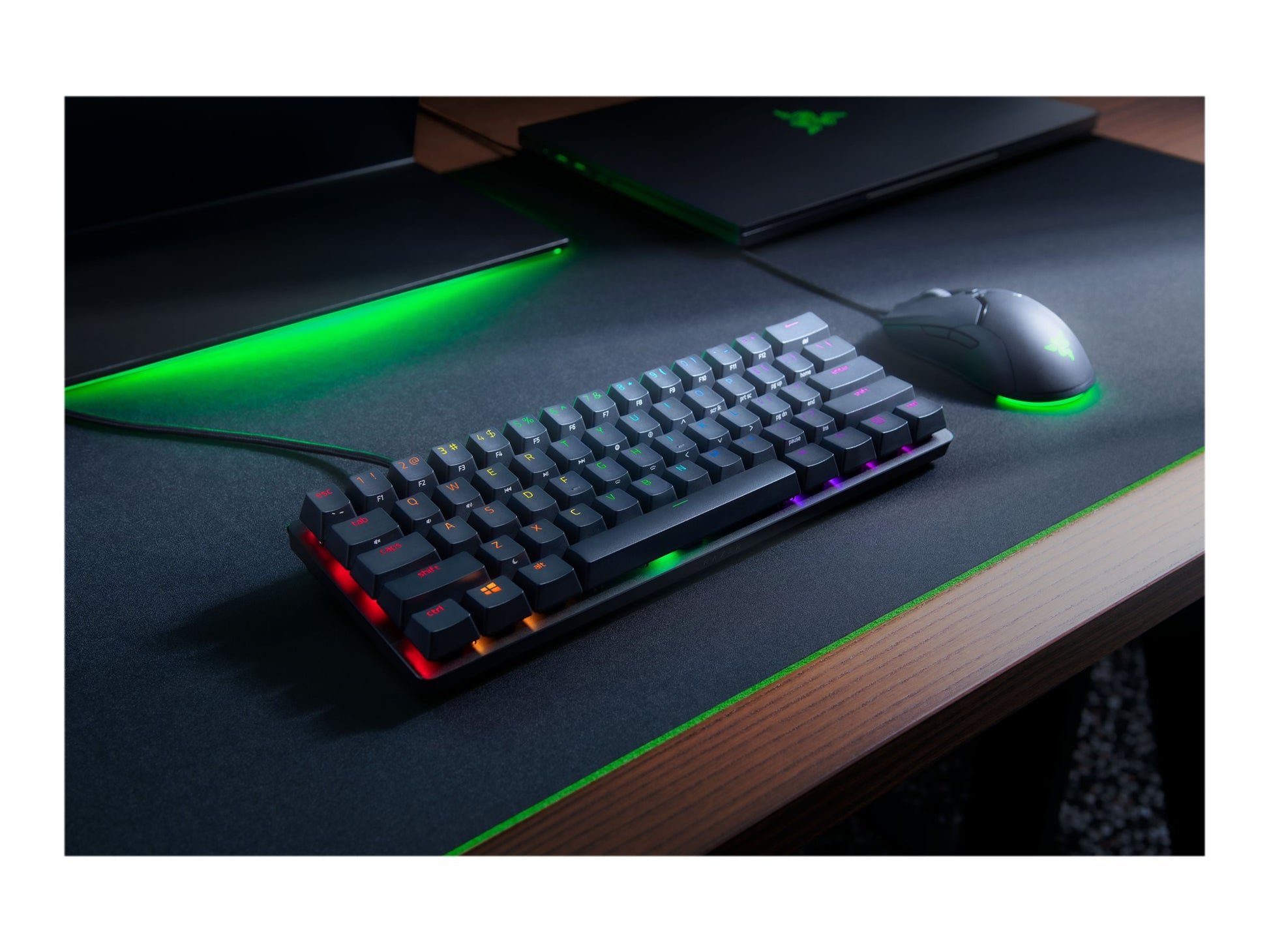 Razer Huntsman Mini - Teclado - retroiluminación - USB - QWERTY - EE. UU. - interruptor: Razer Clicky Optical Purple - negro-3