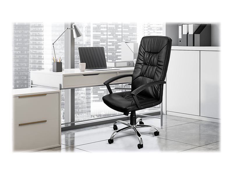 Xtech Calabria - Silla - ejecutivo - reposabrazos - inclinación - giratorio - plástico, metal, PVC, espuma, cuero sintético, contrachapado - negro