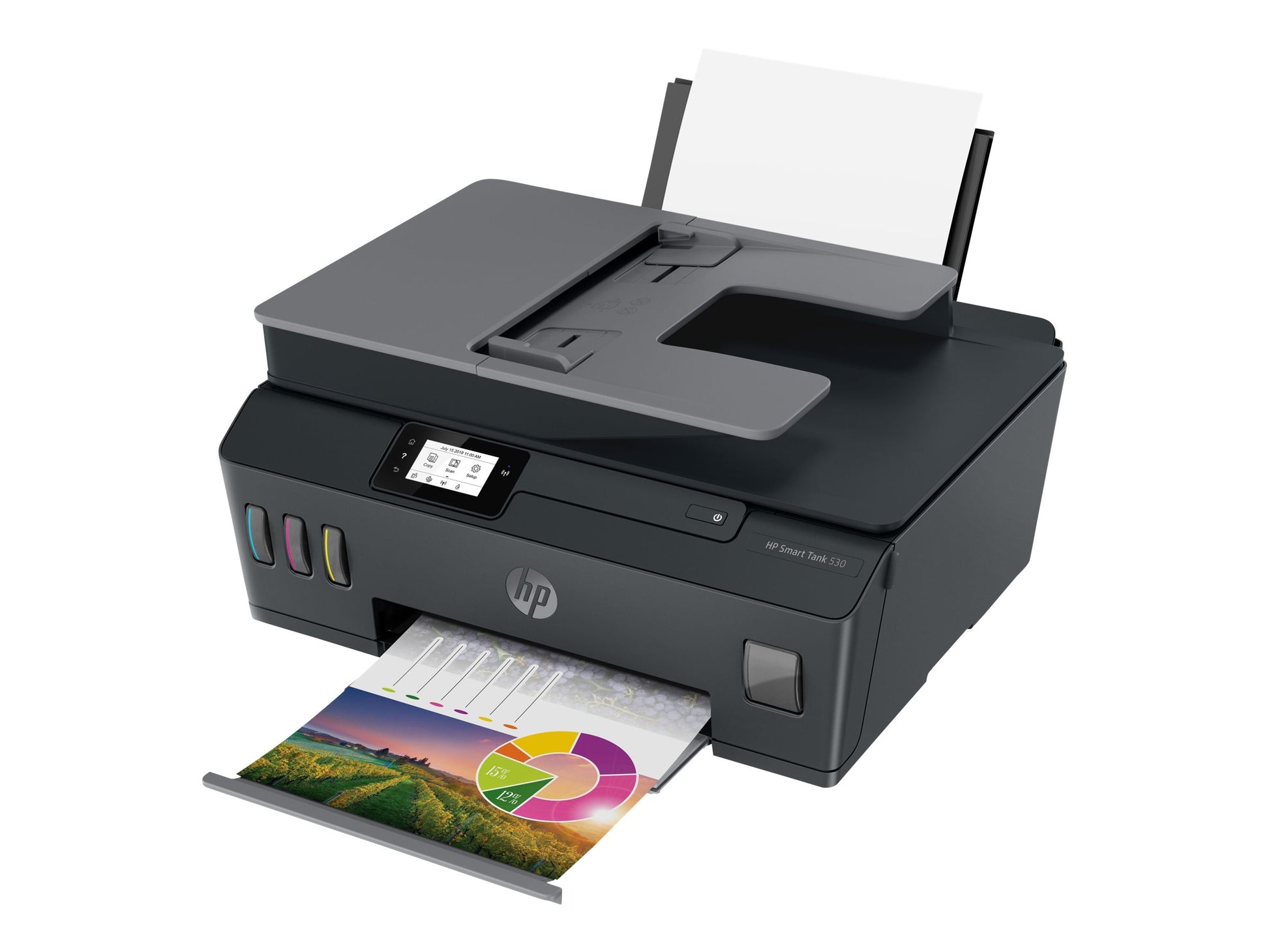 HP Smart Tank 530 - Impresora multifunción - color - chorro de tinta - Legal (216 x 356 mm) (original) - A4/Legal (material) - hasta 10 ppm (copiando) - hasta 11 ppm (impresión) - 100 hojas - USB 2.0, Wi-Fi(n), Bluetooth-9