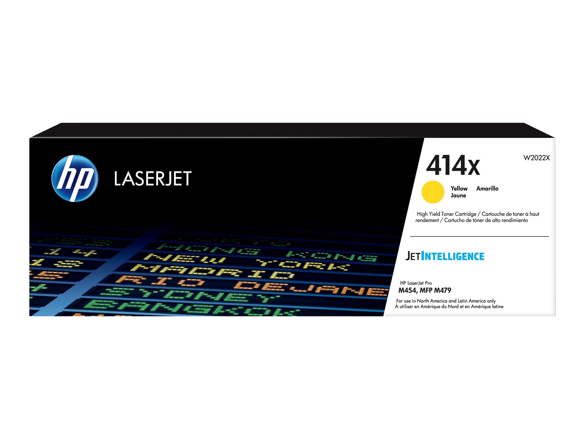 HP 414X - Alto rendimiento - amarillo - original - LaserJet - cartucho de tóner (W2022X) - para Color LaserJet Enterprise M455, MFP M480; Color LaserJet Pro M454, M479, MFP M479-6