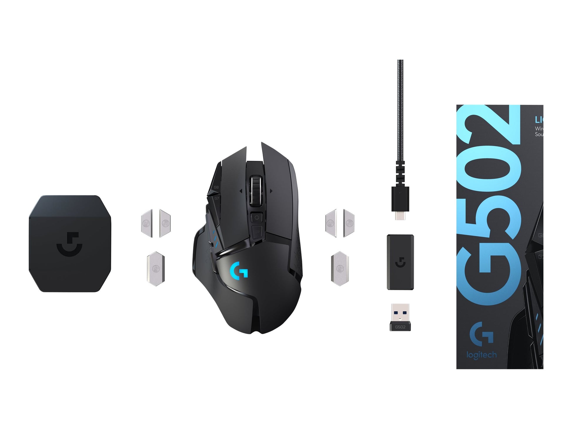 Logitech Wireless Gaming Mouse G502 Lightspeed - Ratón - óptico - 11 botones - inalámbrico - 2.4 GHz - receptor inalámbrico USB-7