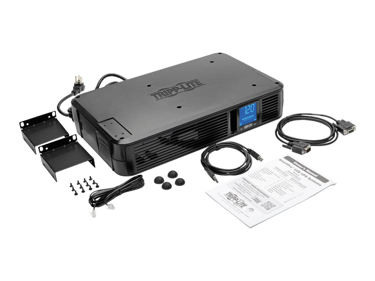 Eaton Tripp Lite Series UPS Smart LCD 1500VA 900W 120V Line-Interactive UPS - 8 Outlets, USB, DB9, 2U Rack/Tower Battery Backup - UPS - CA 120 V - 900 vatios - 1500 VA - conectores de salida: 8 - 2U - negro atractivo-15