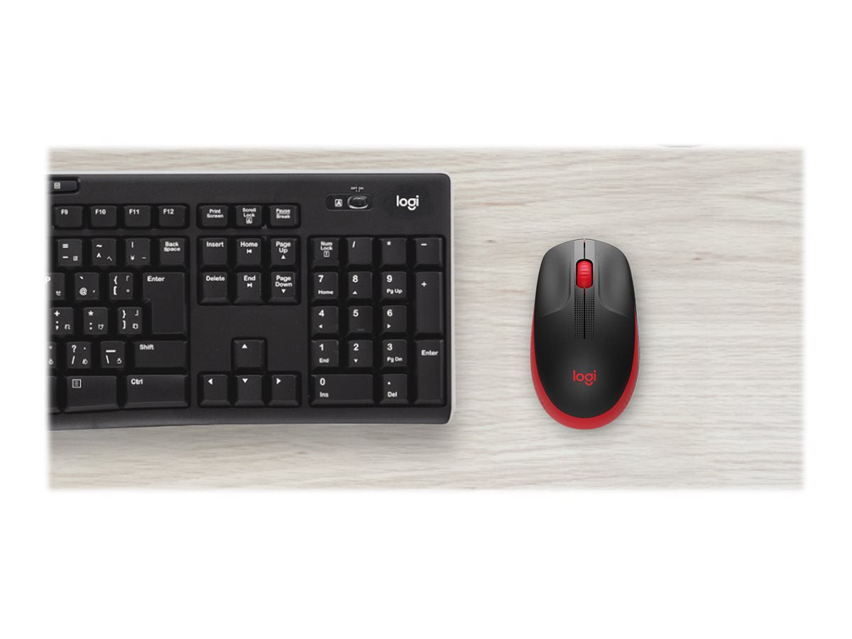 Logitech M190 - Ratón - óptico - 3 botones - inalámbrico - receptor inalámbrico USB - rojo-8