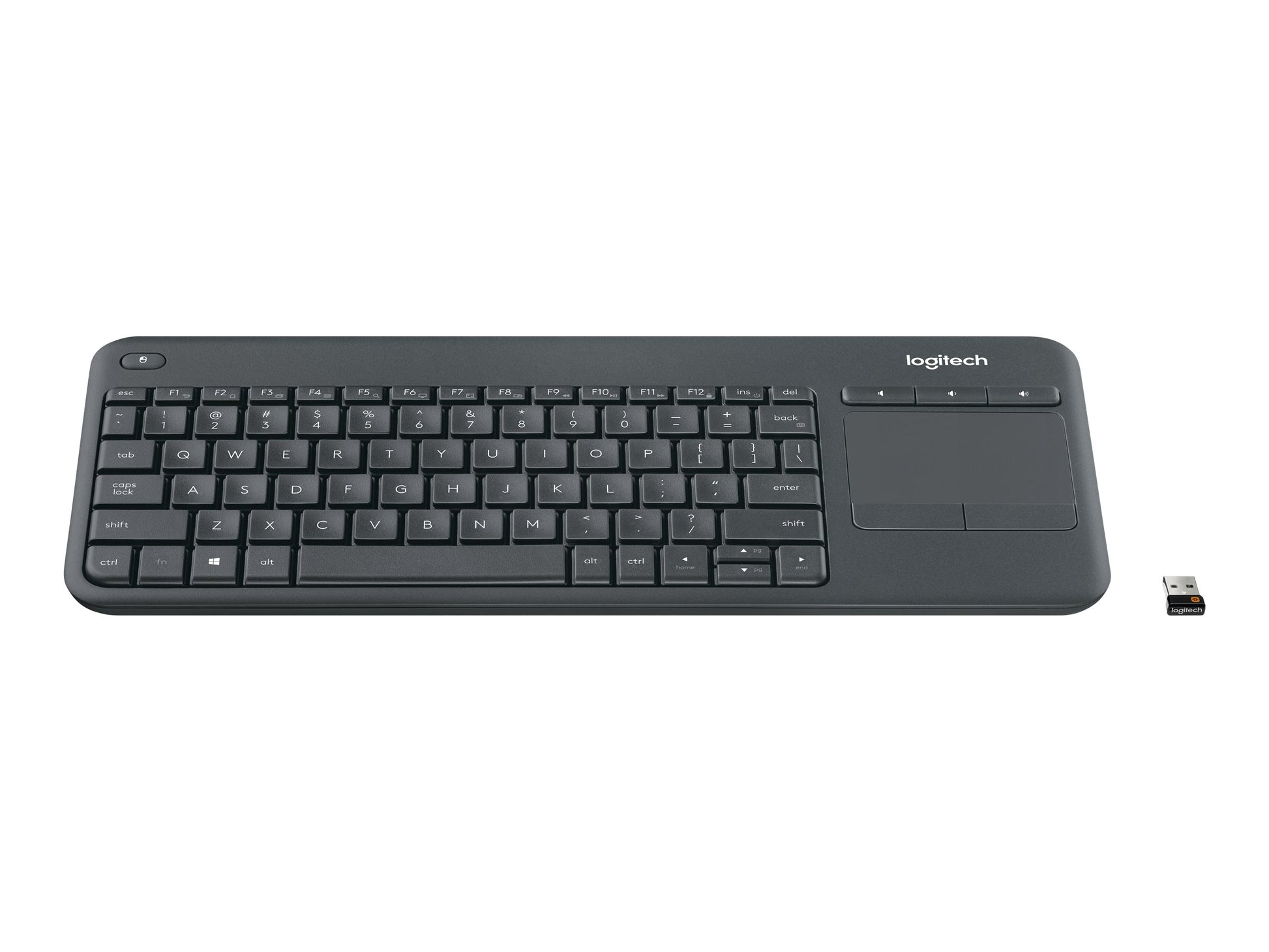 Logitech Wireless Touch Keyboard K400 Plus - Teclado - con panel táctil - inalámbrico - 2.4 GHz - negro-11