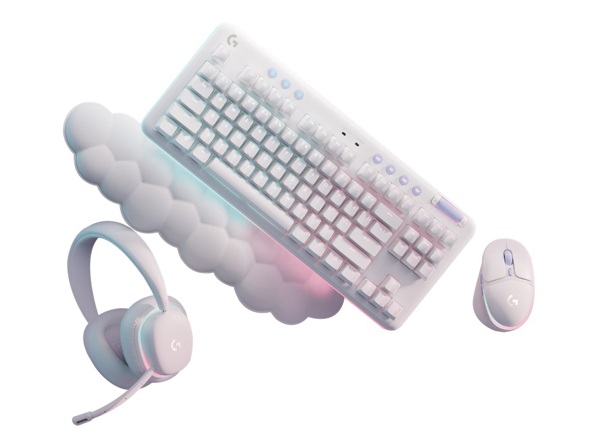 Logitech G713 Wired Gaming Keyboard, Tactile Switches (GX Brown), and Keyboard Palm Rest, White Mist - Teclado - sin teclado numérico - retroiluminación - USB - interruptor: GX Brown Tactile-15