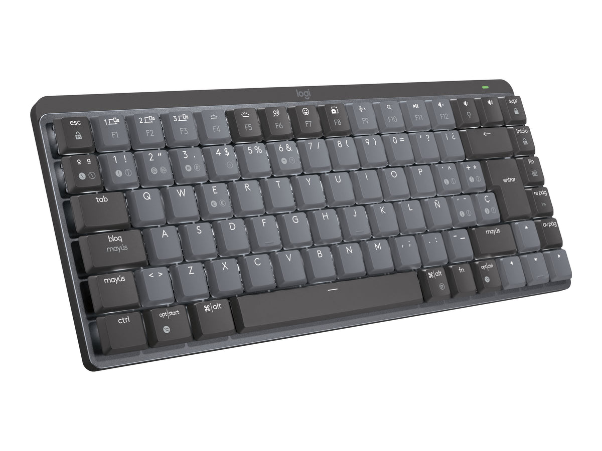 Logitech Master Series MX Mechanical Mini - Teclado - retroiluminación - inalámbrico - Bluetooth LE - QWERTY - español - interruptor: táctil silencioso - grafito