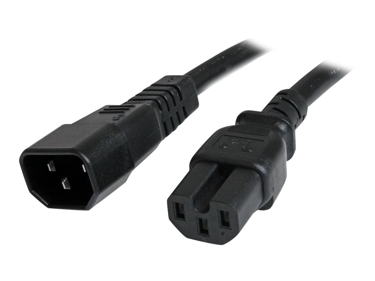 StarTech.com Cable 91cm 14 AWG Adaptador Jumper Bridge IEC C14 a IEC C15 para Servidor UPS - Cable de alimentación - IEC 60320 C14 a IEC 60320 C15 - CA 250 V - 90 cm - moldeado - negro-4