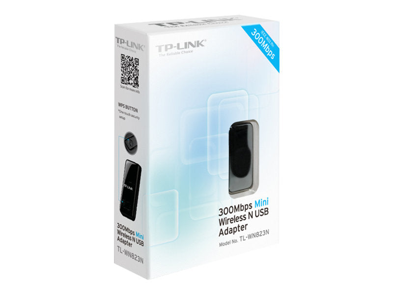 TP-Link TL-WN823N - Adaptador de red - 802.11b/g/n - Velocidad 300 Mbps a 2.4 GHz-USB 2.0-Botón WPS-8