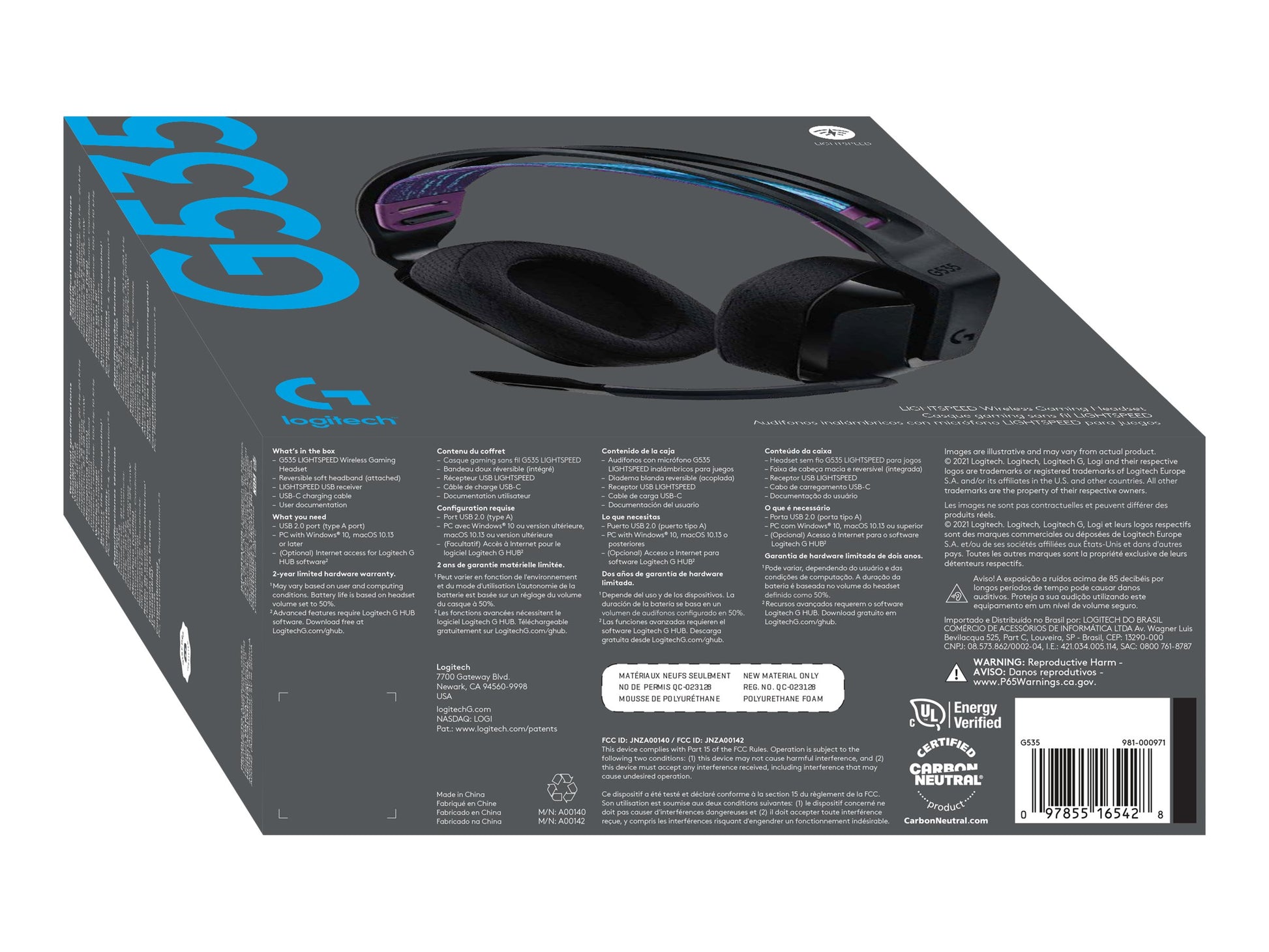 Logitech G535 LIGHTSPEED Wireless Gaming Headset - Lightweight on-ear headphones, flip to mute mic, stereo, compatible with PC, PS4, PS5, USB rechargeable - Black - Auricular - tamaño completo - LIGHTSPEED - inalámbrico - certificado Discord-17