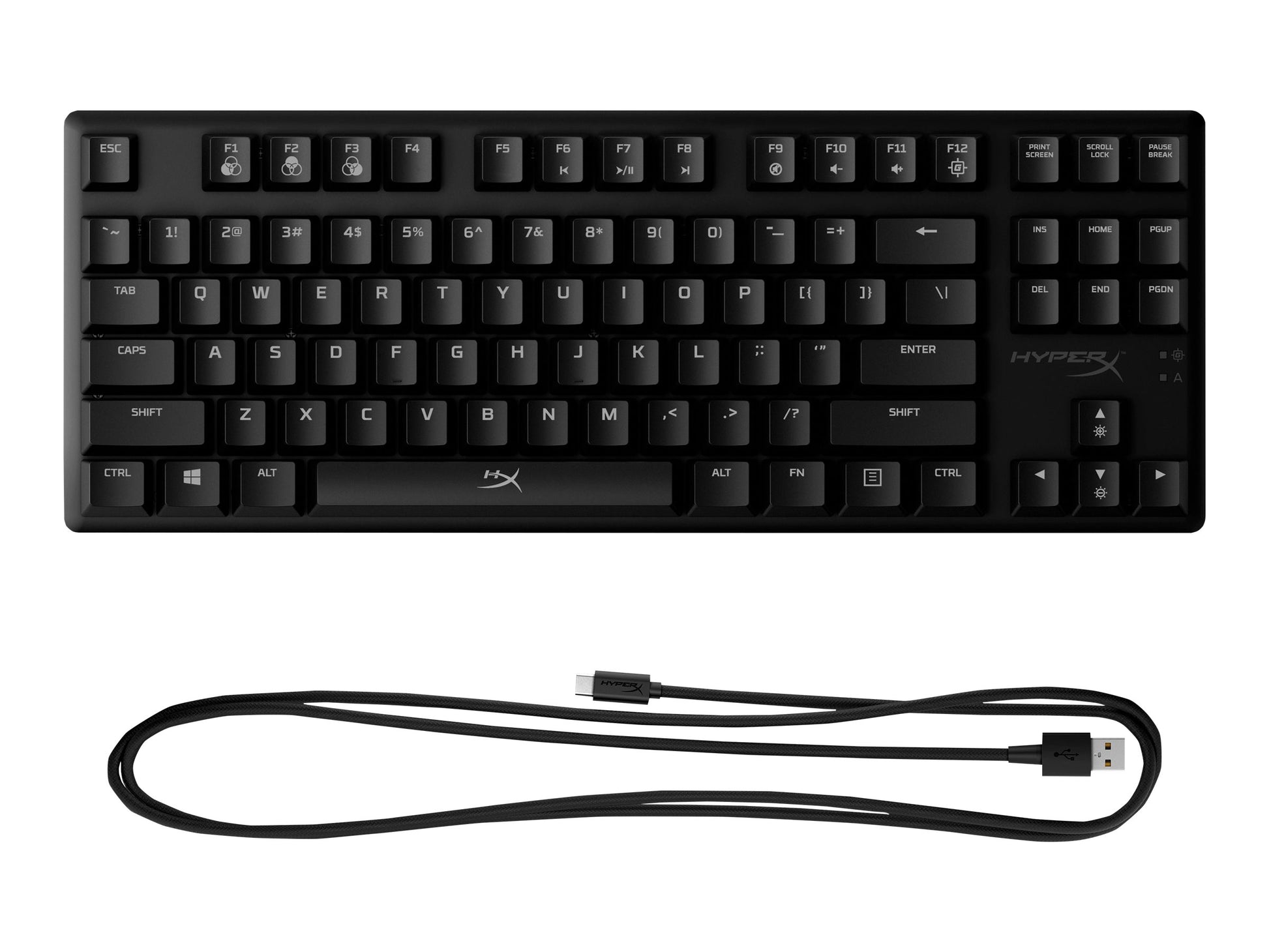 HyperX Alloy Origins Core - Teclado - retroiluminación - USB-C - QWERTY - EE. UU. - interruptor: HyperX Aqua - negro-2