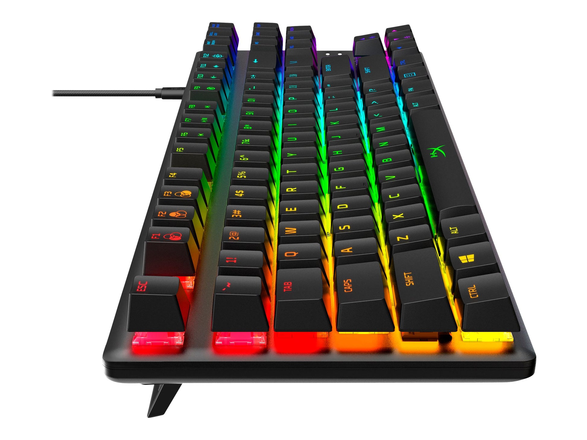 HyperX Alloy Origins Core - Teclado - retroiluminación - USB-C - QWERTY - EE. UU. - interruptor: HyperX Aqua - negro-7