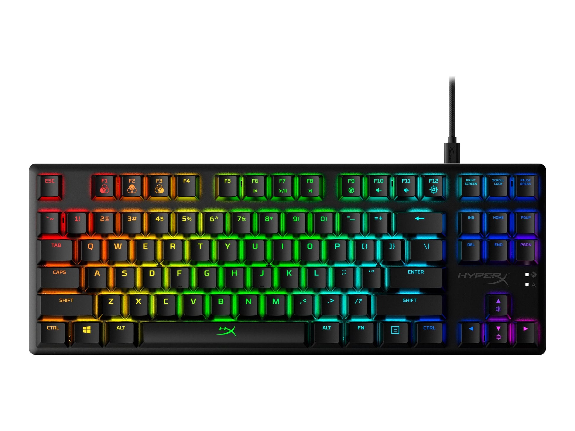 HyperX Alloy Origins Core - Teclado - retroiluminación - USB-C - QWERTY - EE. UU. - interruptor: HyperX Aqua - negro-13