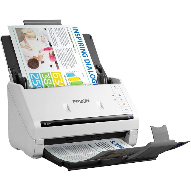 Epson DS-530 II - Escáner de documentos - hasta 35 ppm/70 ipm1, impresión a doble cara en 1 pasada - ADF 50 páginas - 600dpi - 27g/m2-413g/m2 - TWAIN / ISIS - Ciclo de trabajo diario 4,000 páginas - USB 3.0 - Windows / macOS - 1 año de garantía-1