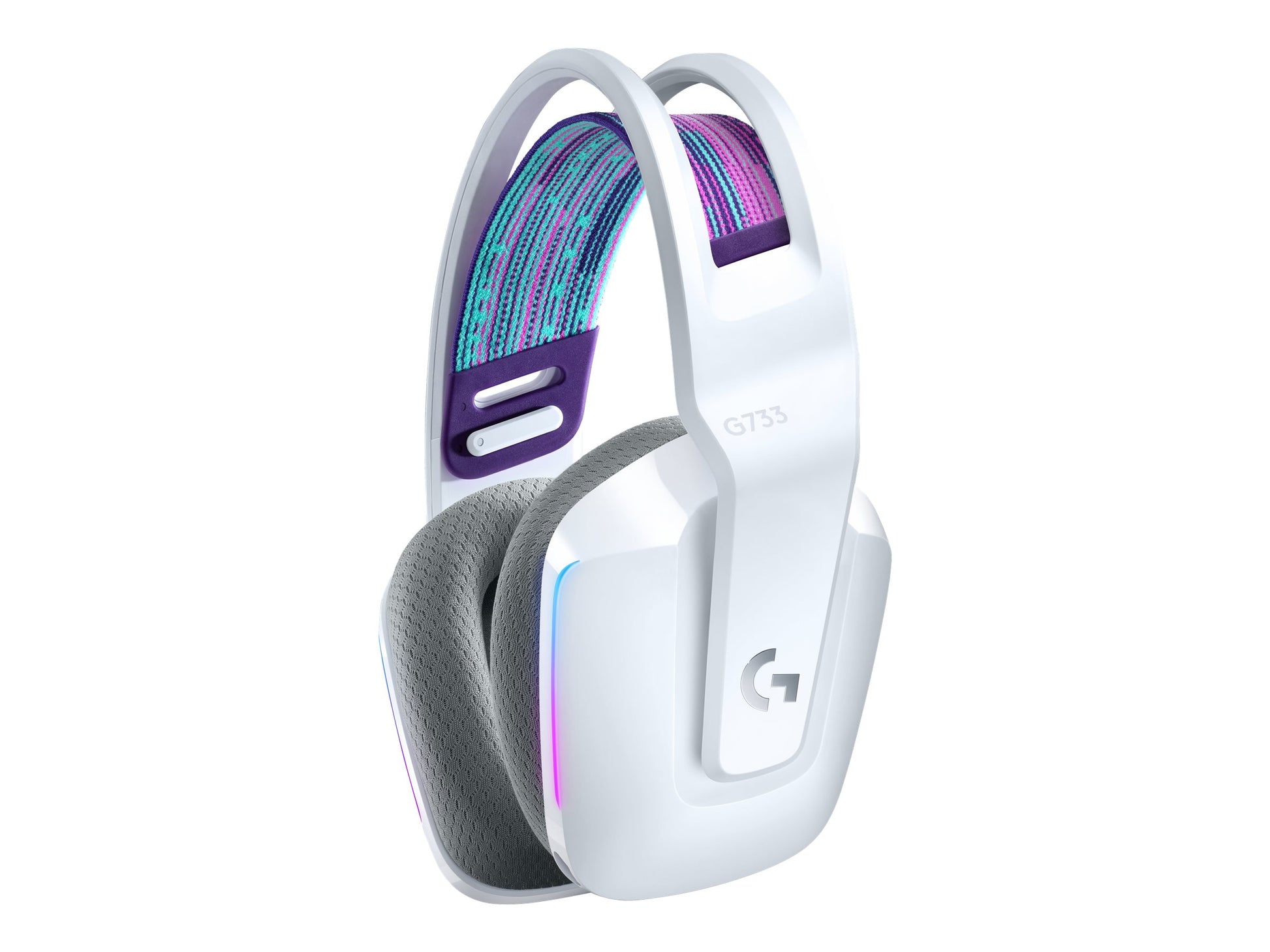 Logitech G733 LIGHTSPEED Wireless RGB Gaming Headset - Auricular - 7.1 canales - tamaño completo - 2,4 GHz - inalámbrico - blanco-9
