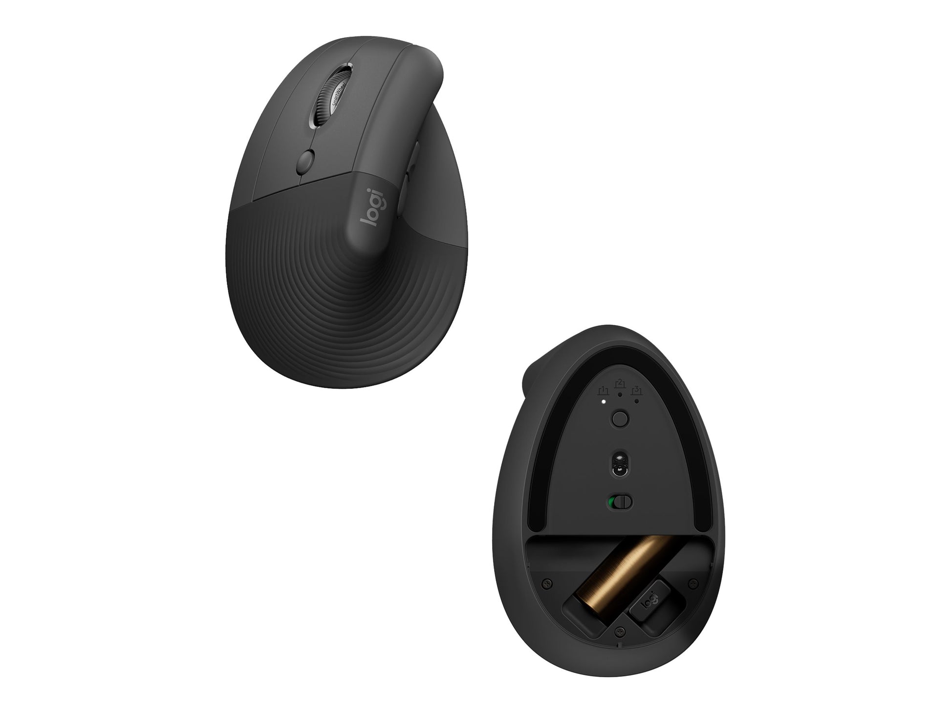 Logitech Lift Left Vertical Ergonomic Mouse - Ratón vertical - ergonómico - zurdo - 6 botones - inalámbrico - 2.4 GHz, Bluetooth - receptor de USB Logitech Logi Bolt - grafito-4