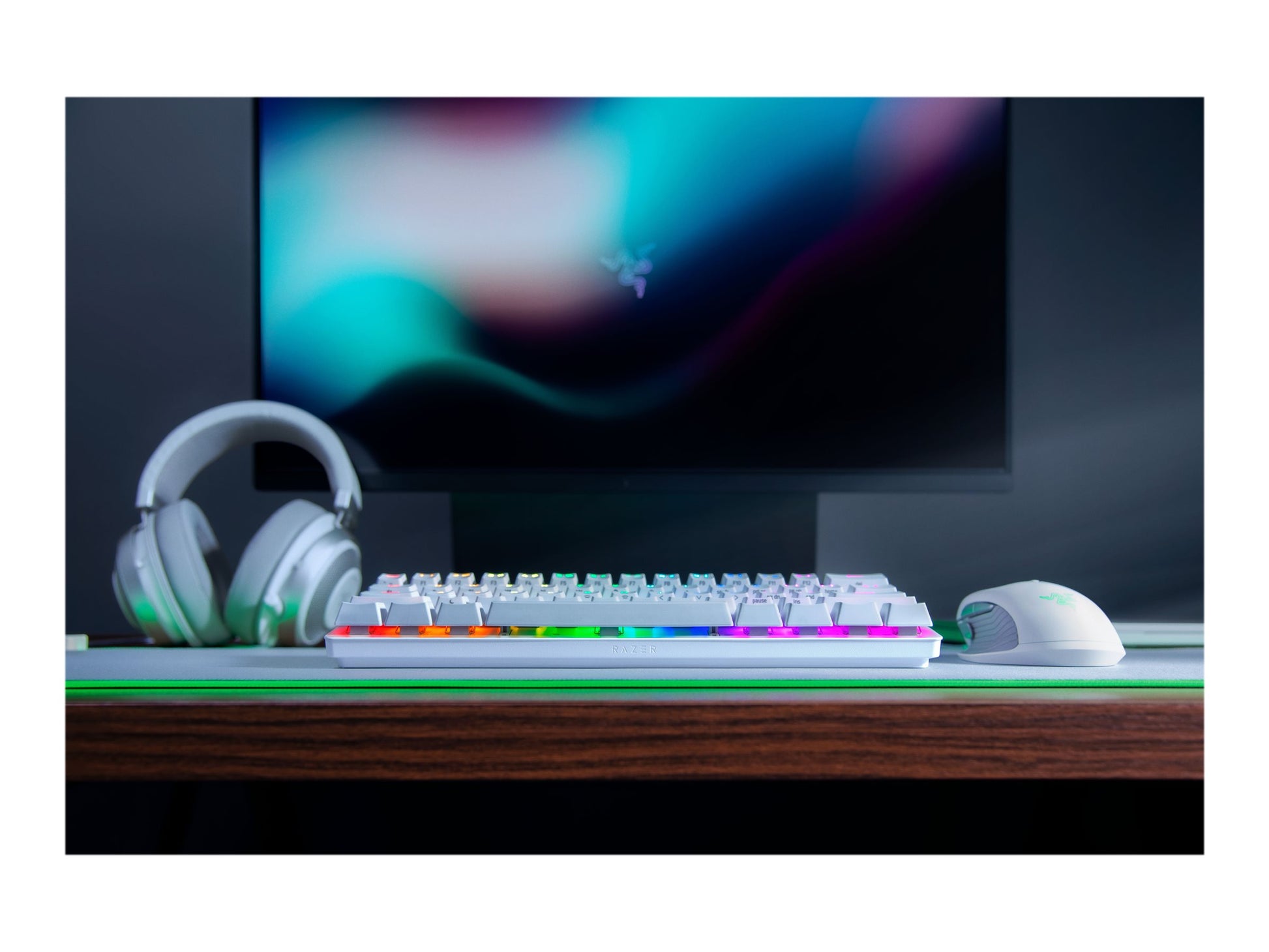 Razer Huntsman Mini - Teclado - retroiluminación - USB - EE. UU. - interruptor: Razer Clicky Optical Purple - mercurio-10