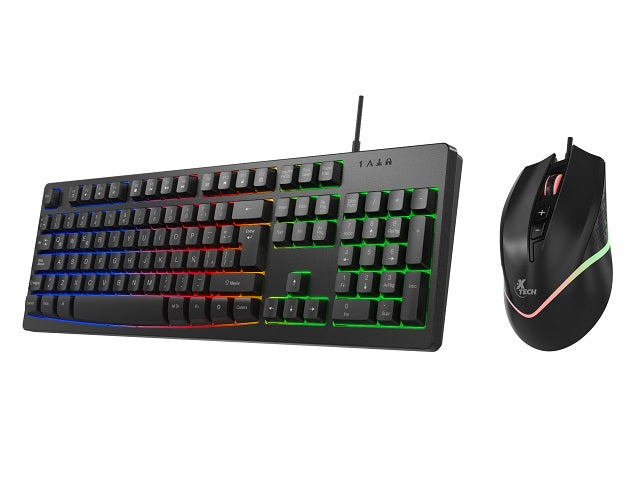 Xtech - Keyboard, mouse and mouse pad - Wired - Spanish - USB - Black - Gaming XTK-535S-1