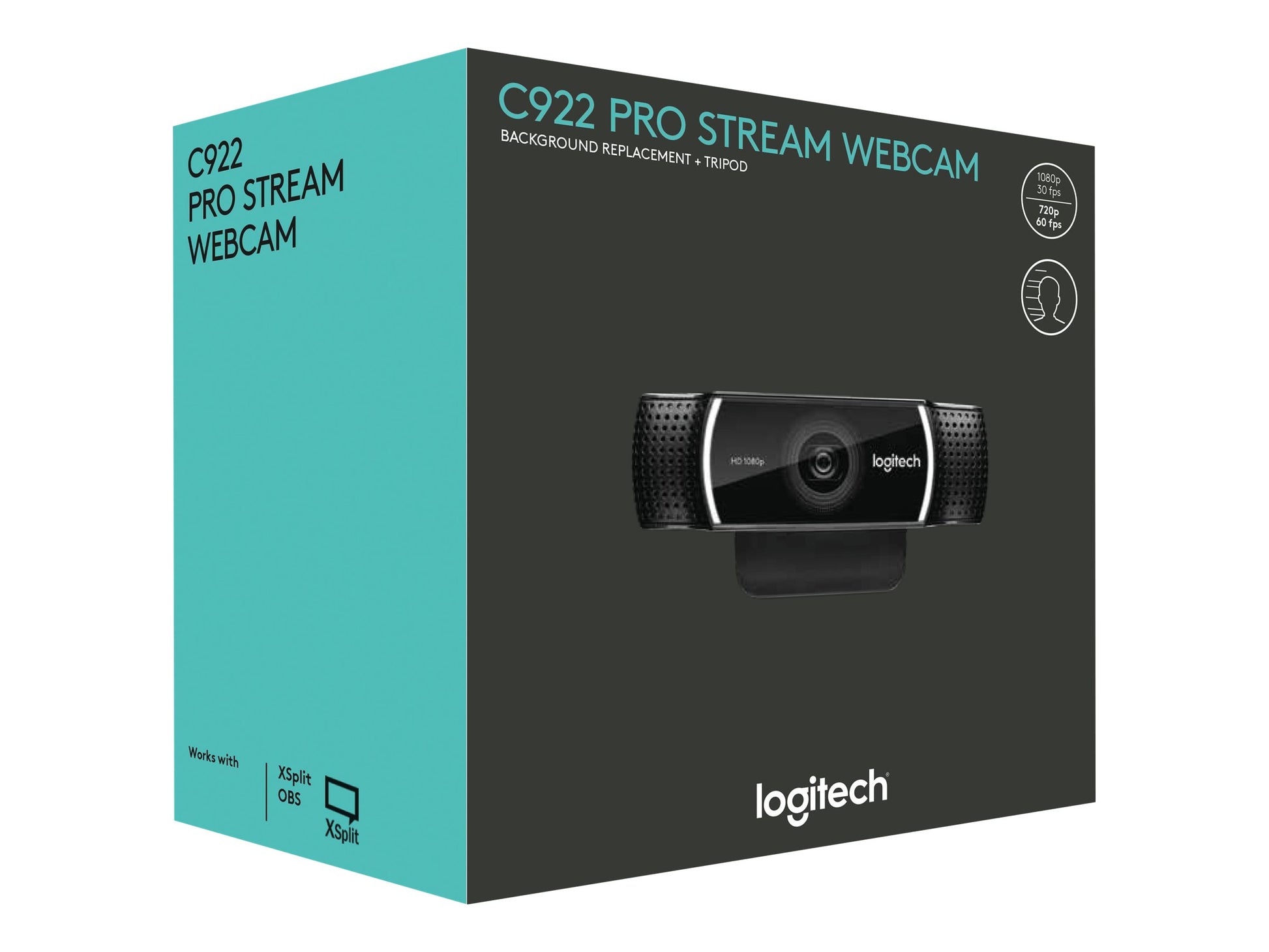 Logitech HD Pro Webcam C922 - Webcam - color - 720p, 1080p - audio - H.264-10