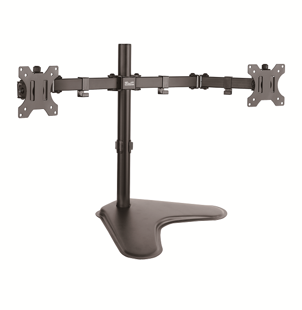 Klip Xtreme KPM-311 - Base - para 2 pantallas LCD - plástico, acero de alta calidad - negro - tamaño de pantalla: 13"-32" - soporte para escritorio-5