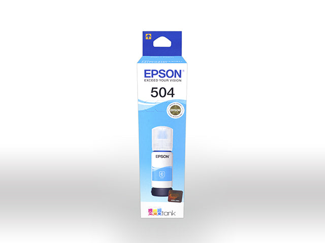 Epson 504 - 70 ml - cián - original - recarga de tinta - para EcoTank L4150, L4260, L6161, L6171, L6191, L6270-5