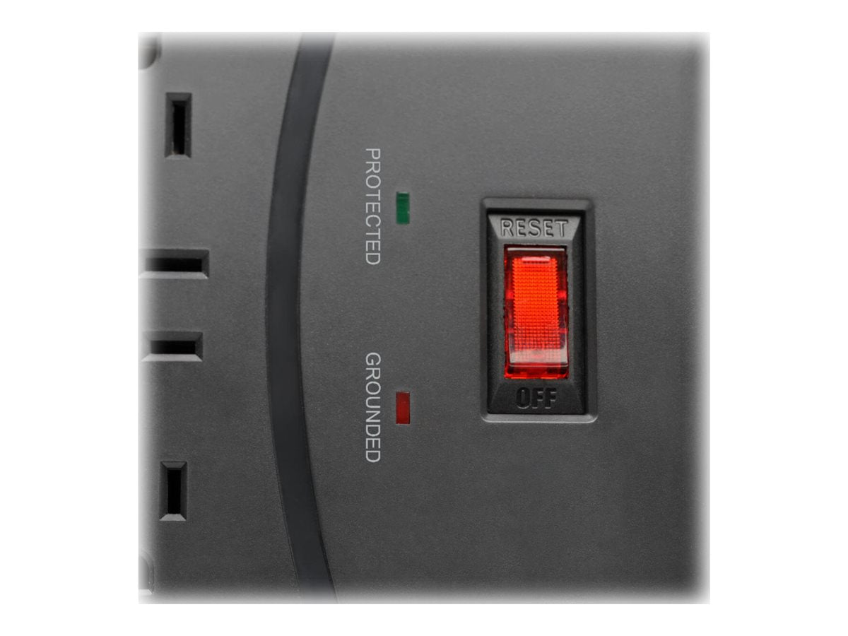 Eaton Tripp Lite Series 12-Outlet Surge Protector Power Strip 8 ft. Cord, 4320 Joules, Tel/Modem/Coax Protection, 2 USB Ports, Black - Protector contra sobretensiones - 15 A - CA 120 V - 1800 vatios - conectores de salida: 14 - 2.44 m cable - gris oscuro-5