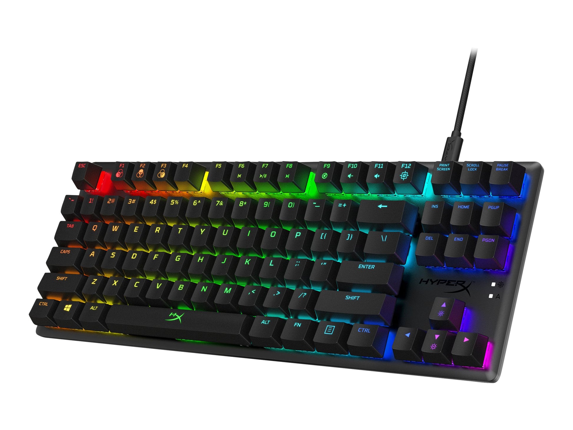 HyperX Alloy Origins Core - Teclado - retroiluminación - USB-C - QWERTY - EE. UU. - interruptor: HyperX Aqua - negro-4