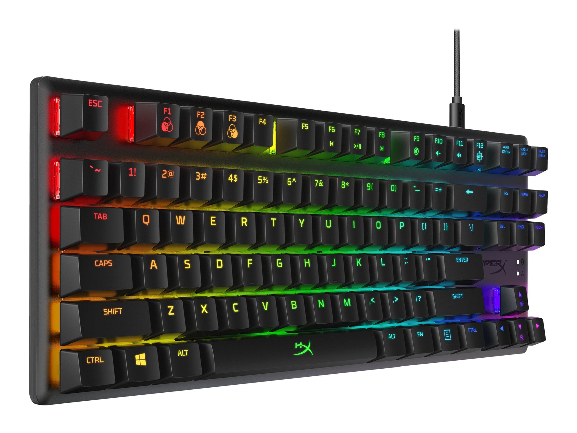 HyperX Alloy Origins Core - Teclado - retroiluminación - USB-C - QWERTY - EE. UU. - interruptor: HyperX Red - negro-3