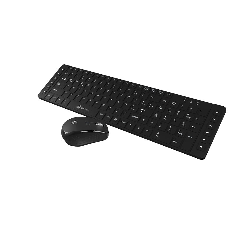 Klip Xtreme - Keyboard and mouse set - Spanish - Wireless - 2.4 GHz - All black-3