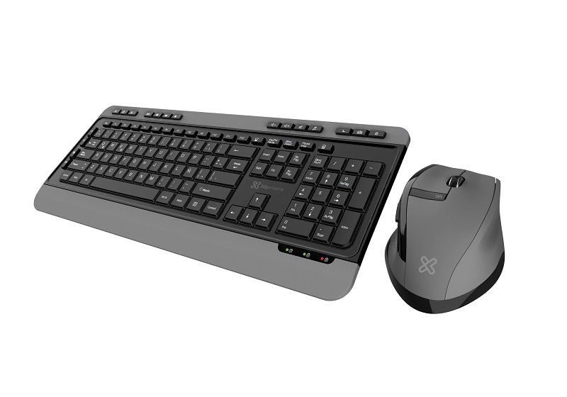 Klip Xtreme - Keyboard and mouse set - Spanish - Wireless - 2.4 GHz - Black and gray-2
