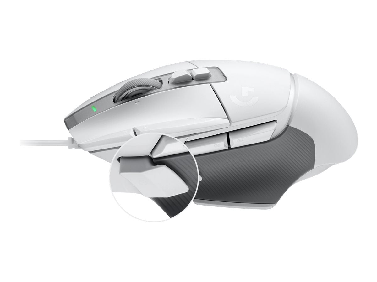 Logitech G502 X Wired Gaming Mouse - LIGHTFORCE hybrid optical-mechanical primary switches, HERO 25K gaming sensor, compatible with PC - macOS/Windows - White - Ratón - óptico - cableado - USB - blanco-9