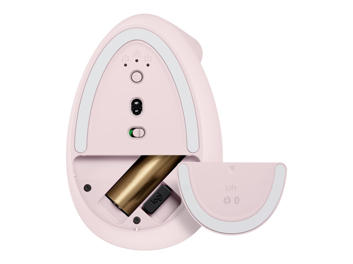 Logitech Lift Vertical Ergonomic Mouse - Ratón vertical - ergonómico - 6 botones - inalámbrico - 2.4 GHz, Bluetooth - receptor de USB Logitech Logi Bolt - rosa-7