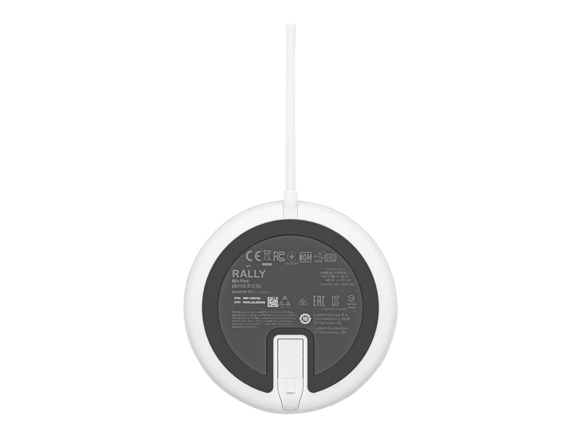 Logitech Rally Mic Pod - Micrófono - blanco - Certificado por Skype, Certificado por Zoom, Cisco Webex Certified - para Rally Bar, Plus; Room Solution Large-6