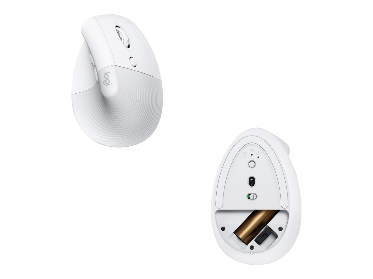 Logitech Lift Vertical Ergonomic Mouse - Ratón vertical - ergonómico - 6 botones - inalámbrico - 2.4 GHz, Bluetooth - receptor de USB Logitech Logi Bolt - blanco hueso-14