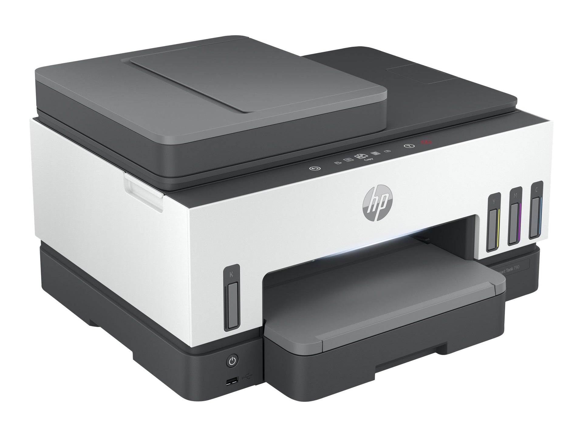 HP Smart Tank 790 All-in-One - Impresora multifunción - color - chorro de tinta - rellenable - Letter A (216 x 279 mm)/A4 (210 x 297 mm) (original) - A4/Legal (material) - hasta 13 ppm (copiando) - hasta 15 ppm (impresión) - 250 hojas - 33.6 Kbps - USB 2.