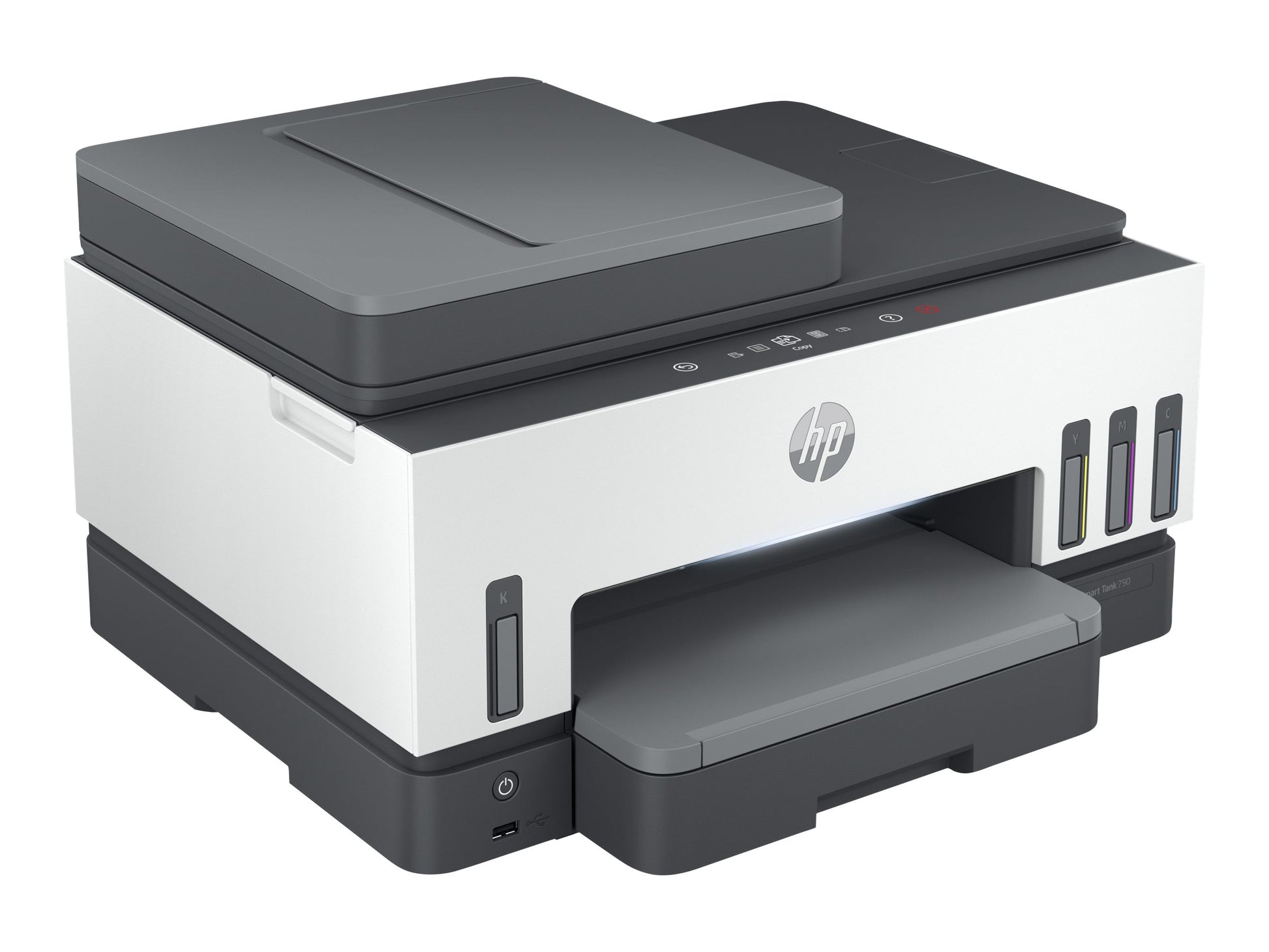 HP Smart Tank 790 All-in-One - Impresora multifunción - color - chorro de tinta - rellenable - Letter A (216 x 279 mm)/A4 (210 x 297 mm) (original) - A4/Legal (material) - hasta 13 ppm (copiando) - hasta 15 ppm (impresión) - 250 hojas - 33.6 Kbps - USB 2.-12