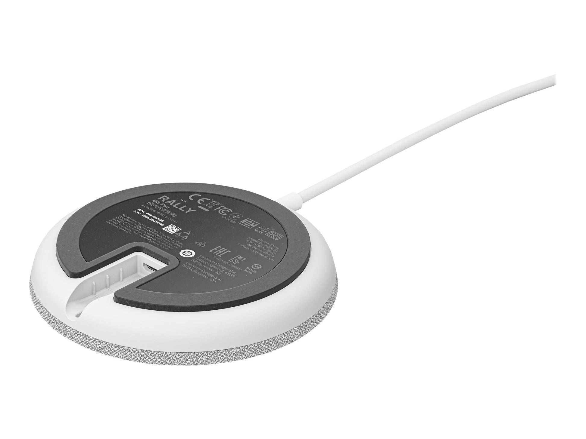 Logitech Rally Mic Pod - Micrófono - blanco - Certificado por Skype, Certificado por Zoom, Cisco Webex Certified - para Rally Bar, Plus; Room Solution Large-4