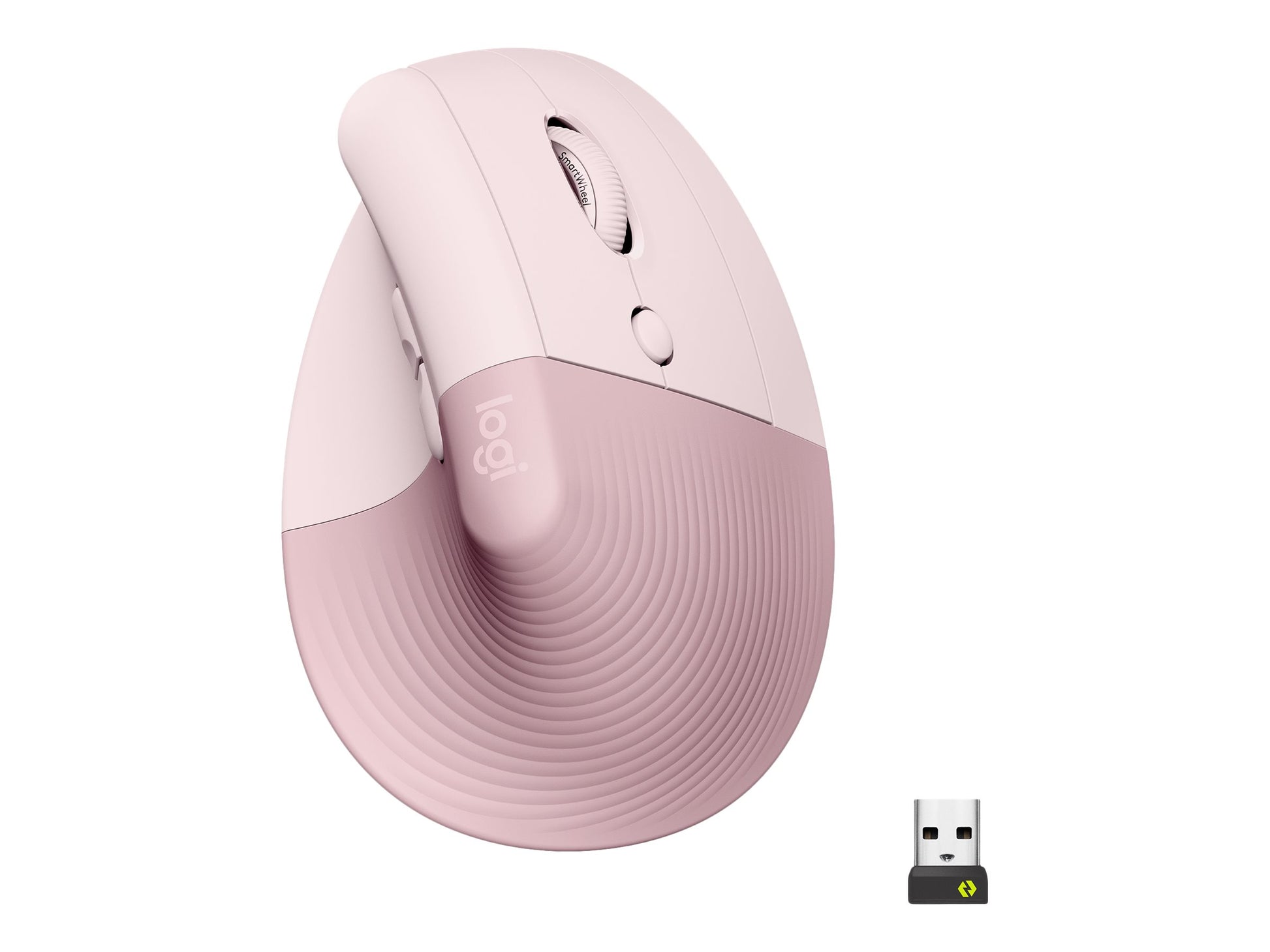 Logitech Lift Vertical Ergonomic Mouse - Ratón vertical - ergonómico - 6 botones - inalámbrico - 2.4 GHz, Bluetooth - receptor de USB Logitech Logi Bolt - rosa-4