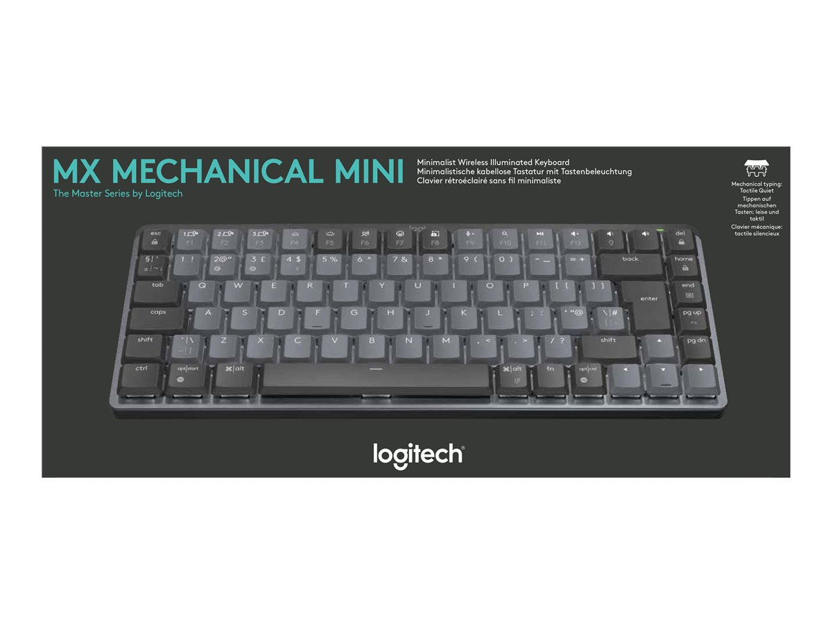 Logitech Master Series MX Mechanical Mini - Teclado - retroiluminación - inalámbrico - Bluetooth LE - QWERTY - español - interruptor: táctil silencioso - grafito-19