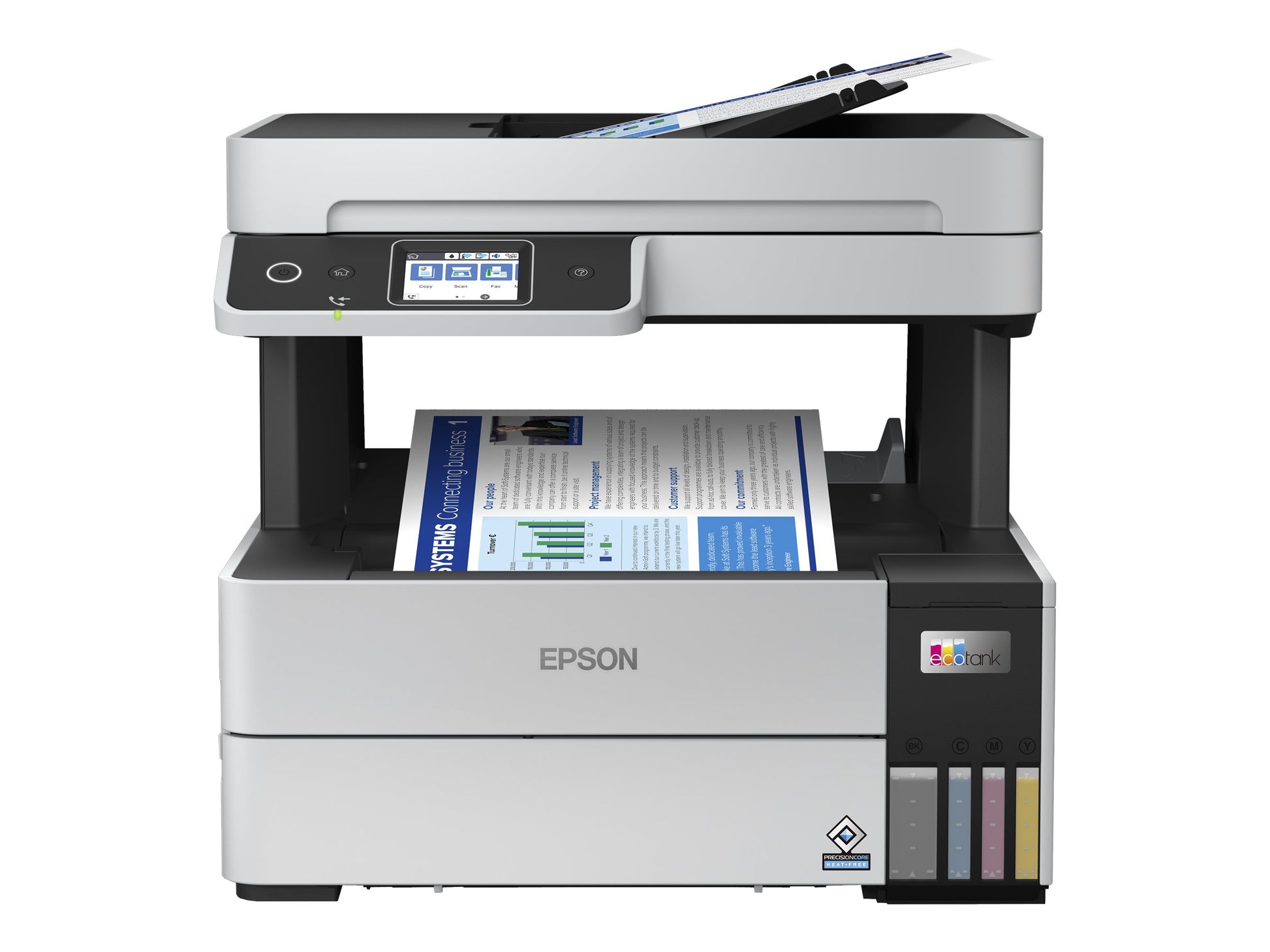 Epson EcoTank L6490 - Impresora multifunción - color - chorro de tinta - rellenable - 216 x 300 mm (original) - A4/Legal (material) - hasta 12 ppm (copiando) - hasta 17 ppm (impresión) - 250 hojas - 33.6 Kbps - LAN, USB 3.0, Wi-Fi(ac)-5
