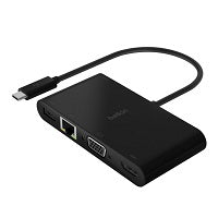 Belkin - Adaptador de carga y multimedia - USB-C - VGA, HDMI - 1GbE-1