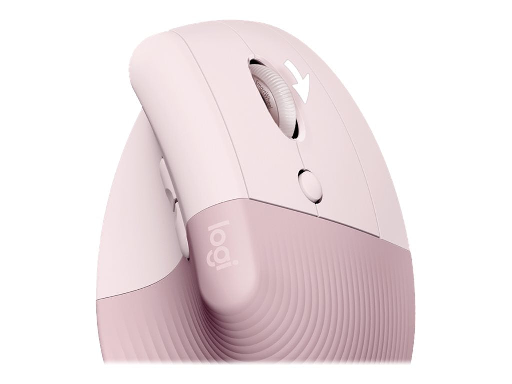 Logitech Lift Vertical Ergonomic Mouse - Ratón vertical - ergonómico - 6 botones - inalámbrico - 2.4 GHz, Bluetooth - receptor de USB Logitech Logi Bolt - rosa-9