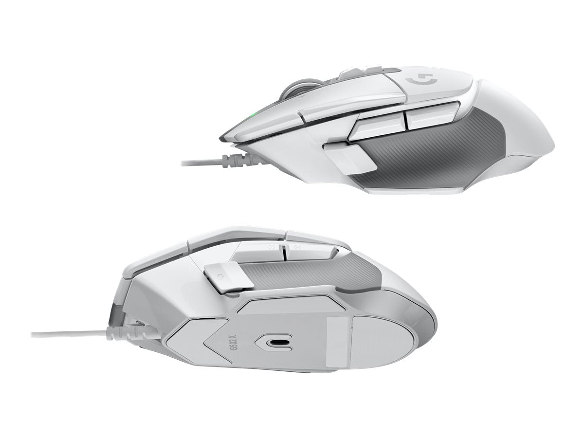 Logitech G502 X Wired Gaming Mouse - LIGHTFORCE hybrid optical-mechanical primary switches, HERO 25K gaming sensor, compatible with PC - macOS/Windows - White - Ratón - óptico - cableado - USB - blanco-14