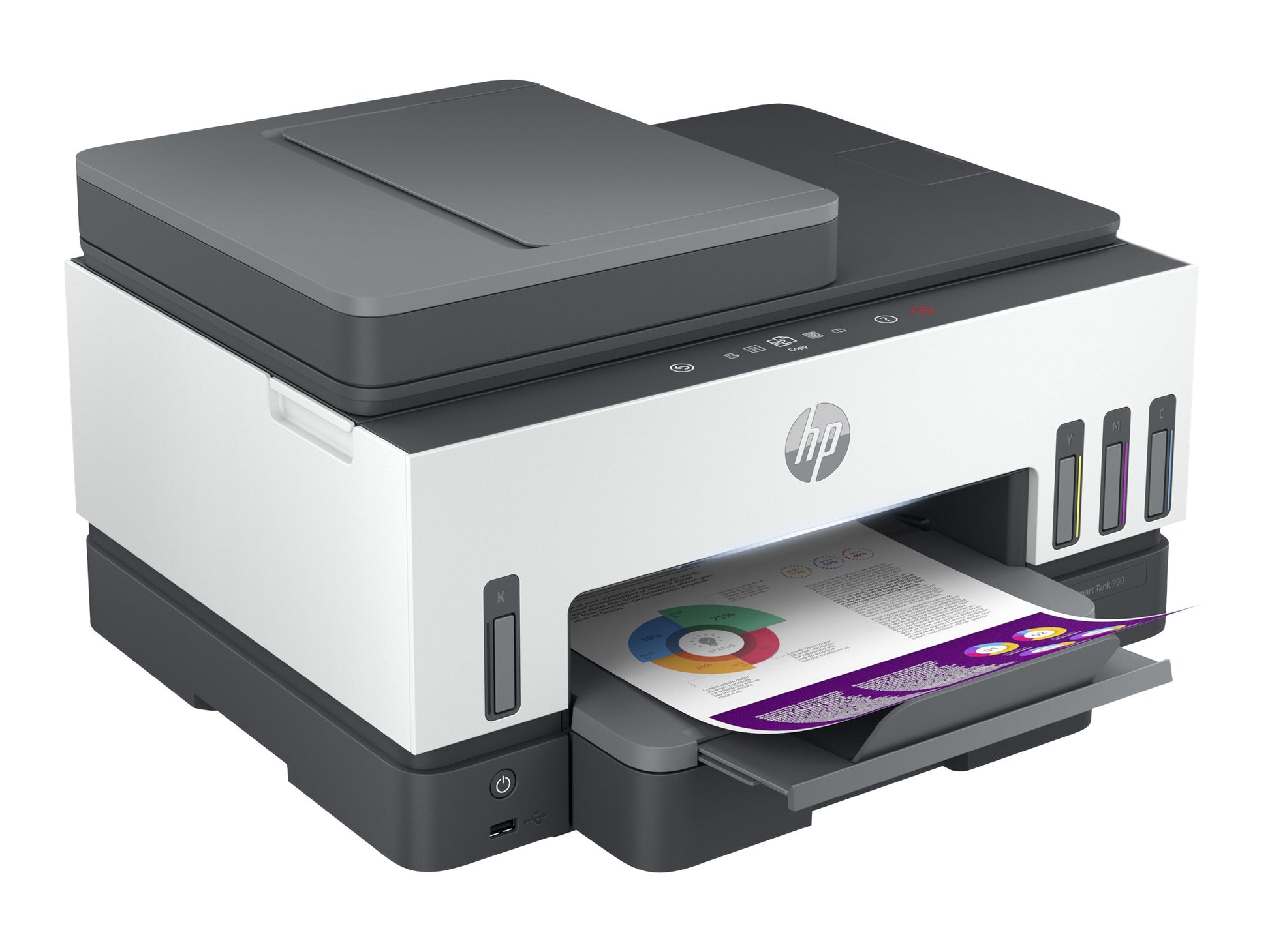 HP Smart Tank 790 All-in-One - Impresora multifunción - color - chorro de tinta - rellenable - Letter A (216 x 279 mm)/A4 (210 x 297 mm) (original) - A4/Legal (material) - hasta 13 ppm (copiando) - hasta 15 ppm (impresión) - 250 hojas - 33.6 Kbps - USB 2.-13