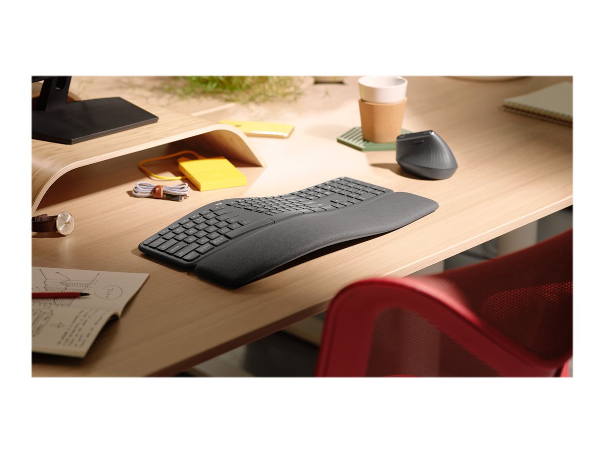 Logitech ERGO K860 - Teclado - inalámbrico - 2.4 GHz, Bluetooth 5.0 - grafito-10