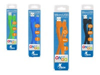 Xtech XTG-231 - Cable USB - USB (M) a Micro-USB tipo B (M) - USB 2.0 - 5 V - 2.4 A - 1 m - plano - negro, blanco, azul, verde, naranja (paquete de 10)-2