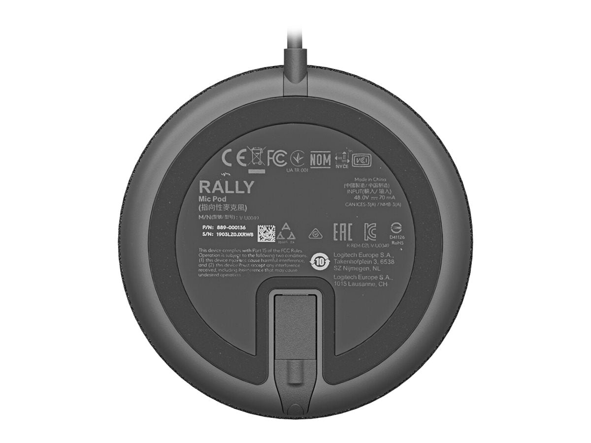 Logitech Rally Mic Pod - Micrófono - para Rally, Rally Plus, Rally Bar, Rally Bar Mini-9