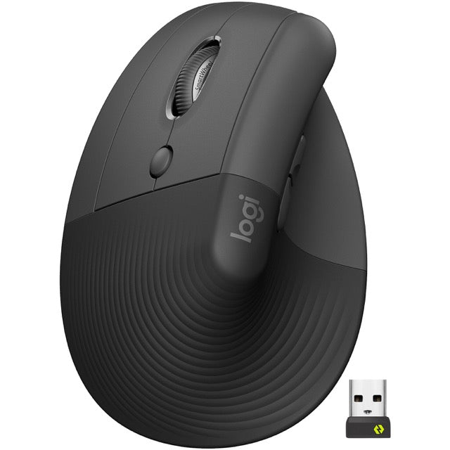 Logitech Lift Left Vertical Ergonomic Mouse - Ratón vertical - ergonómico - zurdo - 6 botones - inalámbrico - 2.4 GHz, Bluetooth - receptor de USB Logitech Logi Bolt - grafito-15