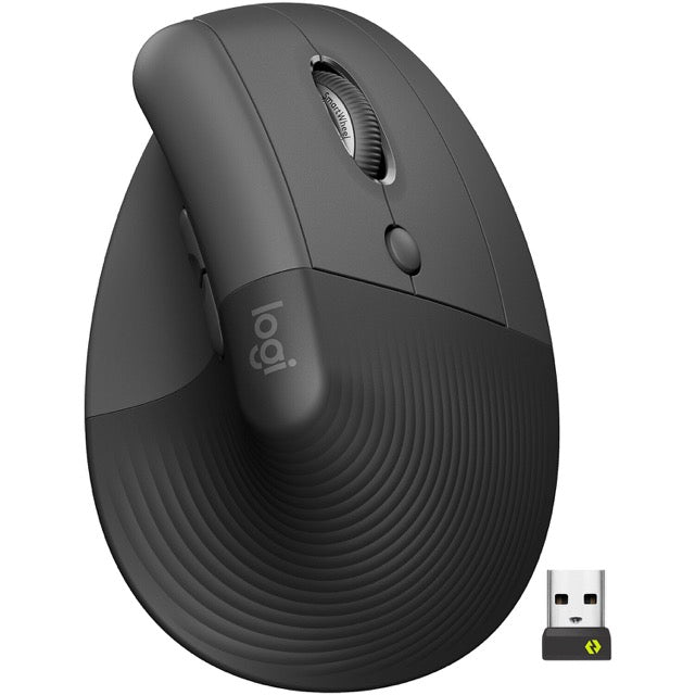 Logitech Lift Vertical Ergonomic Mouse - Ratón vertical - ergonómico - 6 botones - inalámbrico - 2.4 GHz, Bluetooth - receptor de USB Logitech Logi Bolt - grafito-11