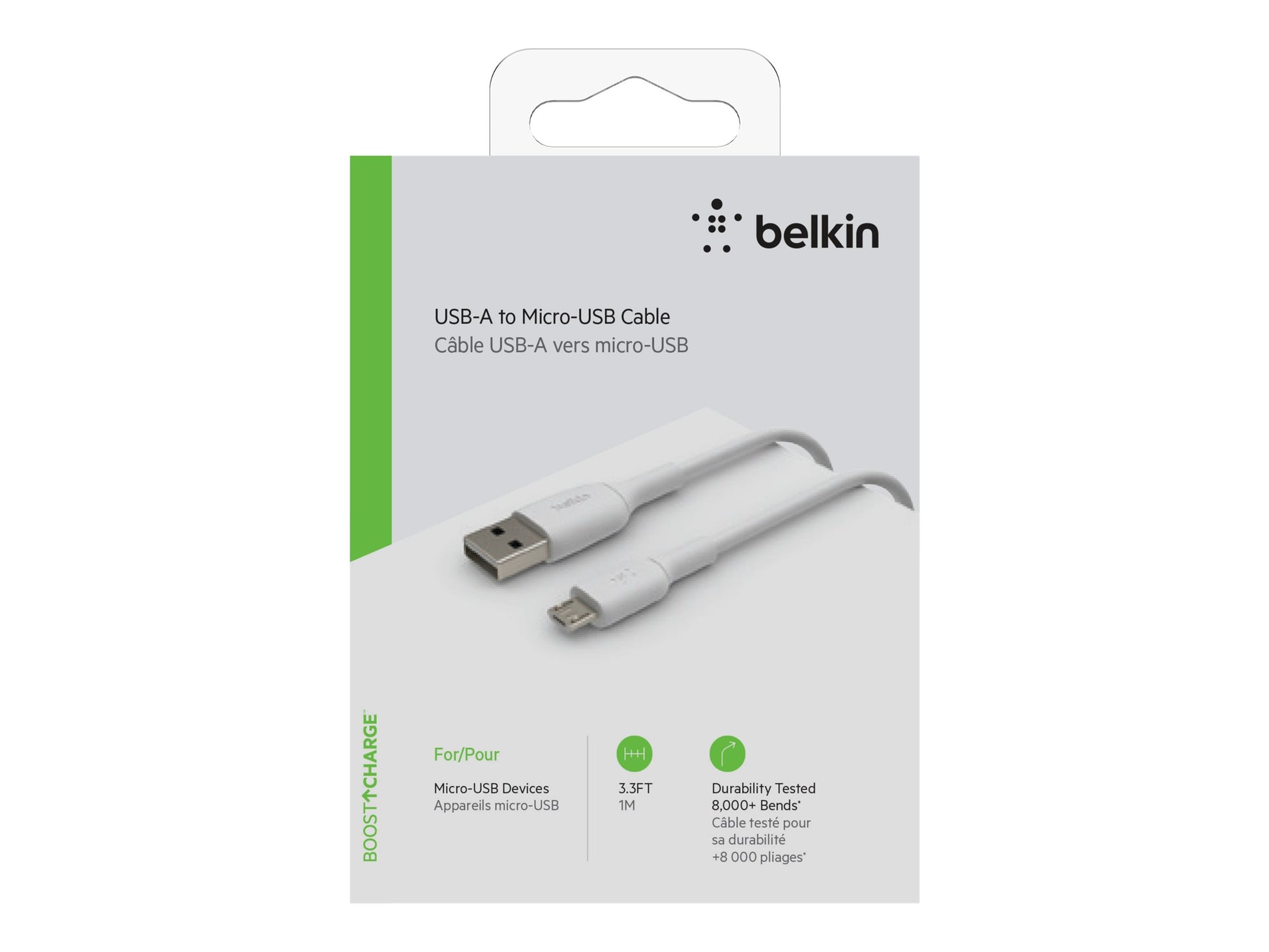 Belkin BoostCharge - Cable USB - Micro-USB tipo B (M) a USB (M) - 1 m - blanco-7