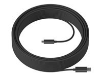Logitech Strong - Cable USB - USB Tipo A (M) a 24 pin USB-C (M) - USB 3.1 - 10 m - plenum, Active Optical Cable (AOC) - para Room Solution Huddle, Large